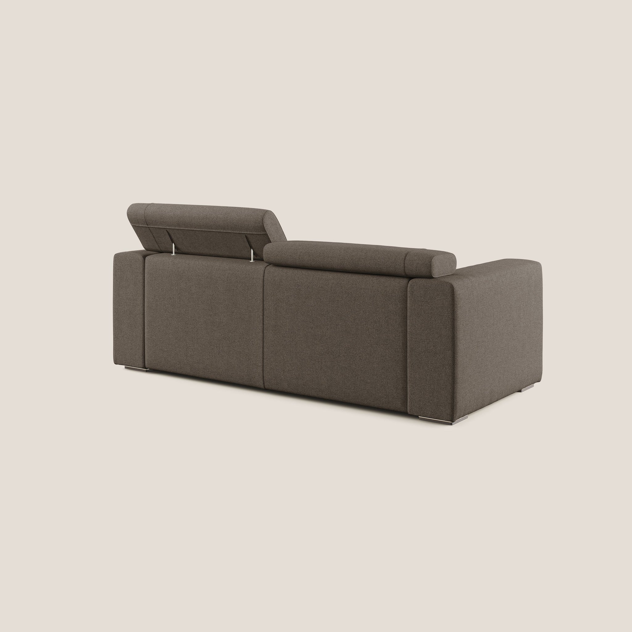 Vegas divano moderno con poggiatesta reclinabili in morbido tessuto smacchiabile T14
