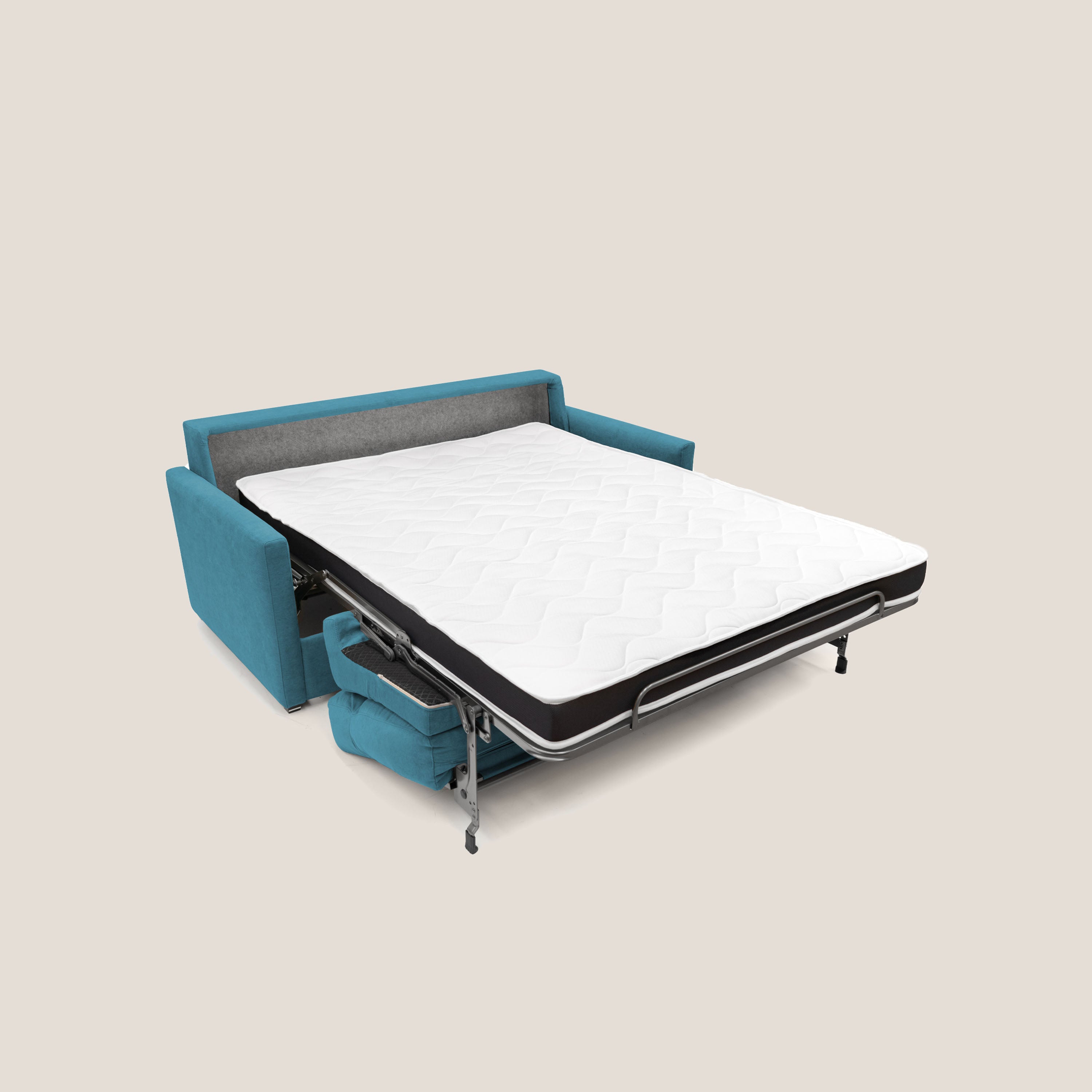 Margot Divano letto matrimoniale con schienale morbido alto in tessuto T02 - divani.store