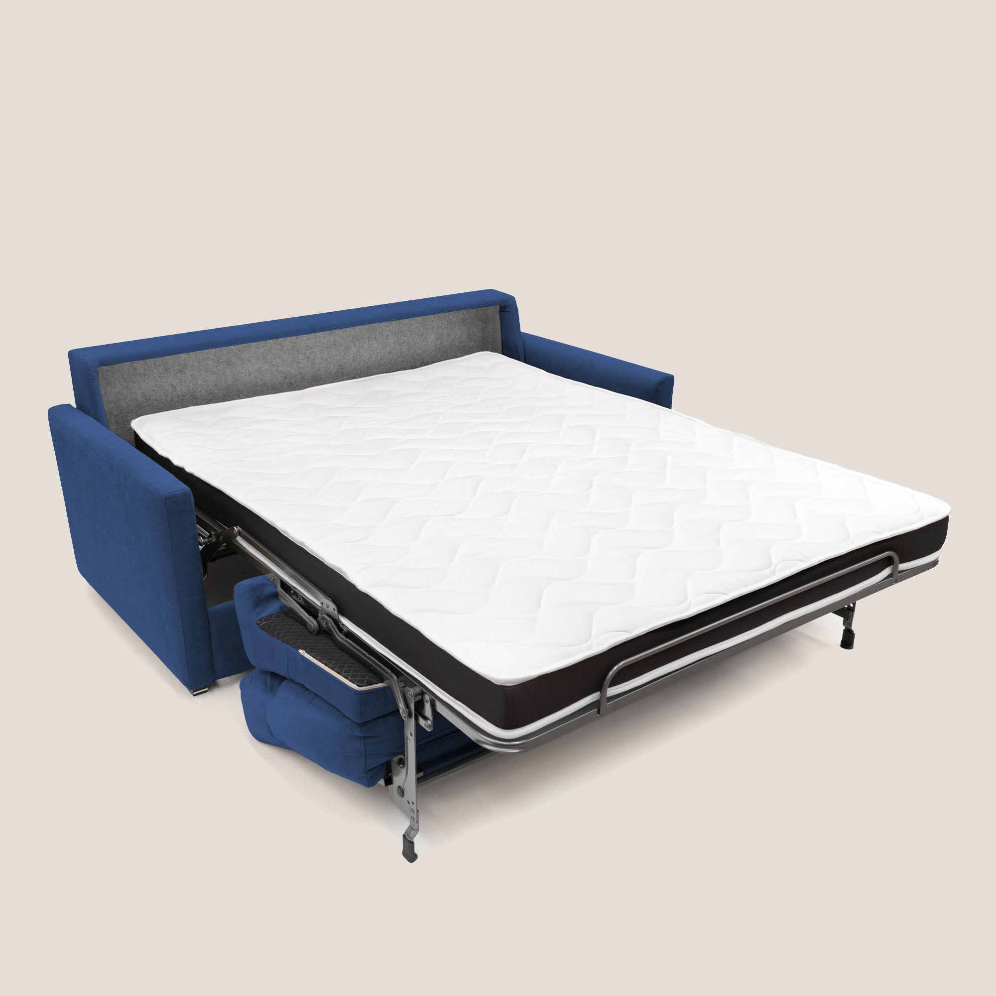 Margot Divano letto matrimoniale con schienale morbido alto in tessuto T02 - divani.store