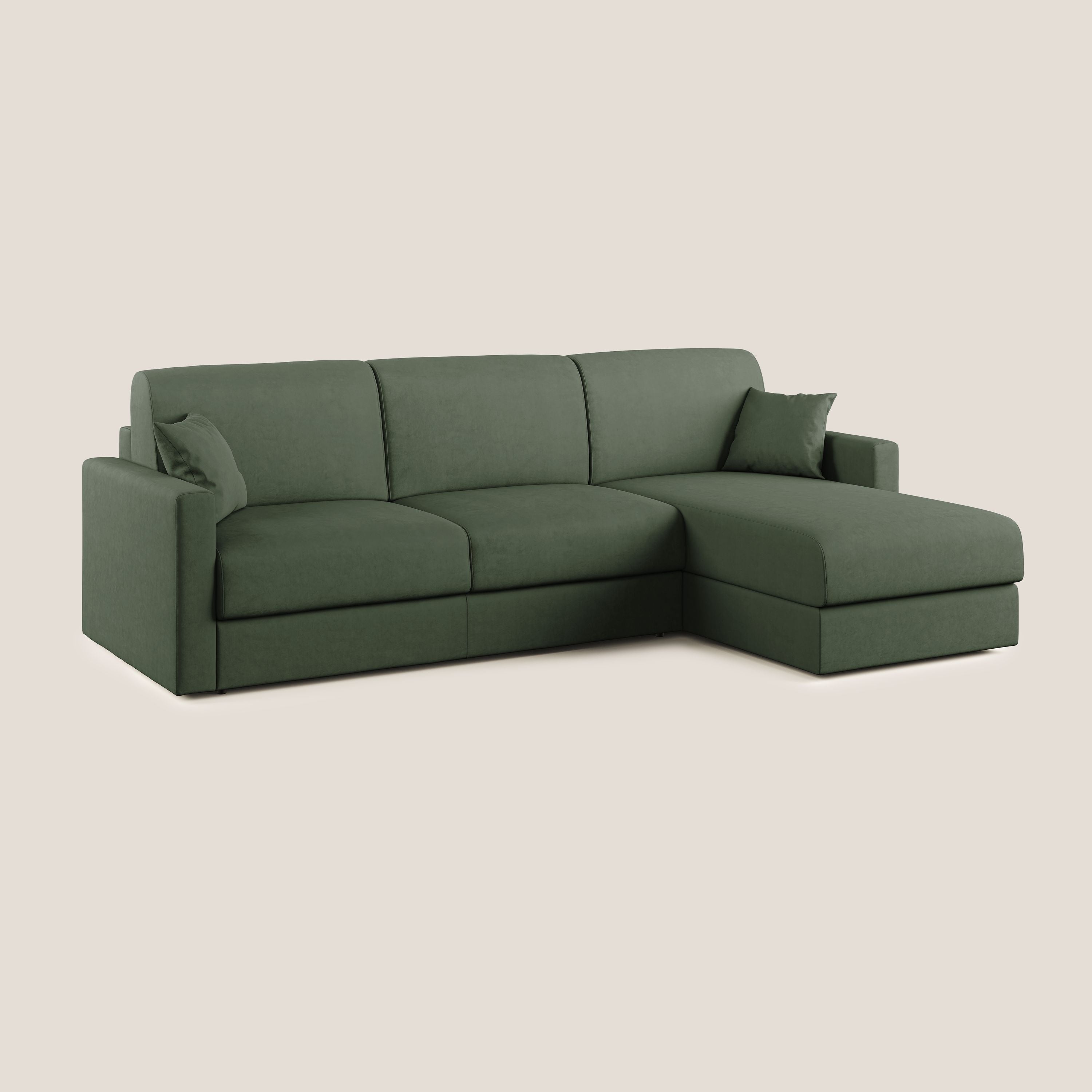 Chris Divano letto angolare con penisola in microfibra smacchiabile T11 - divani.store