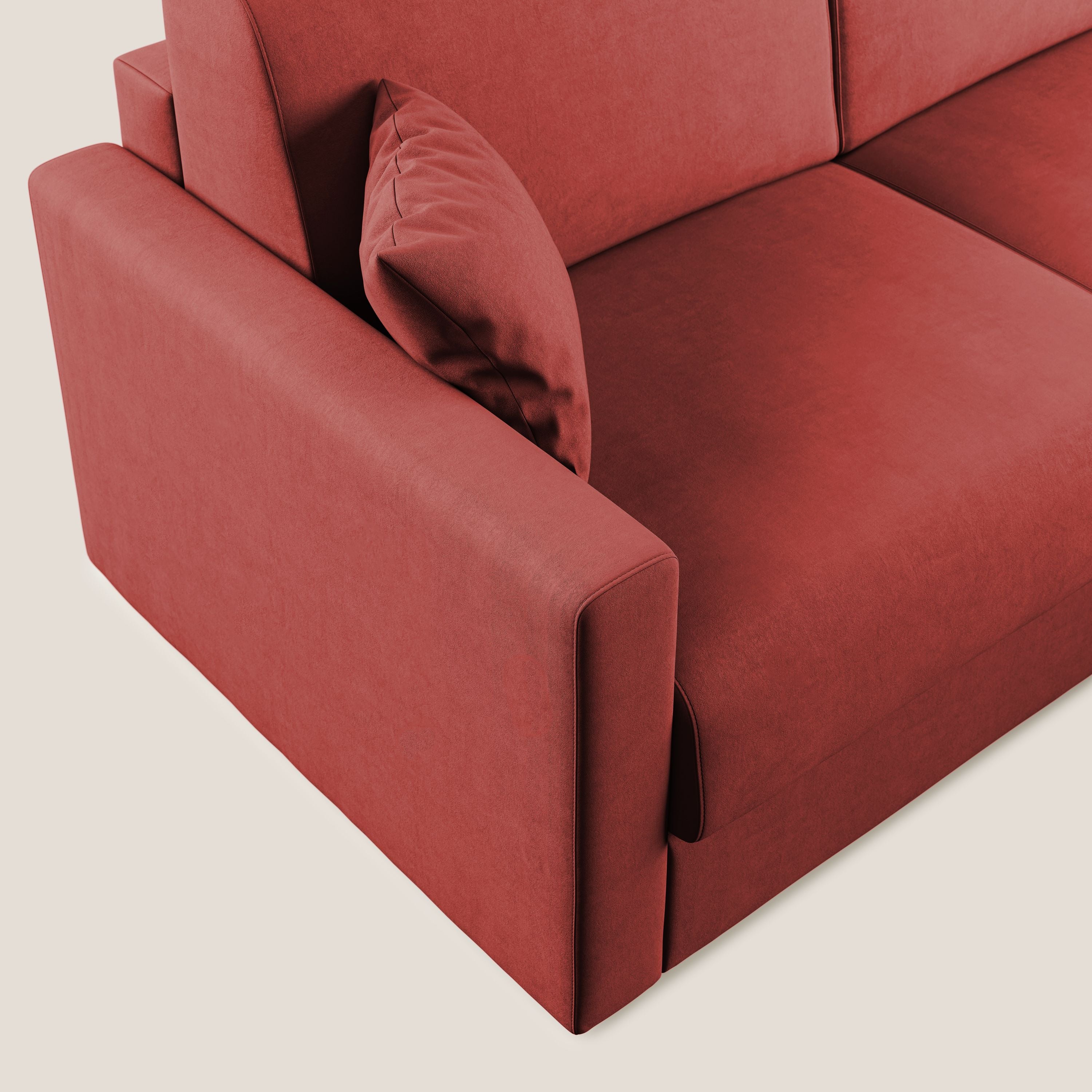 Chris Divano letto angolare con penisola in microfibra smacchiabile T11 - divani.store