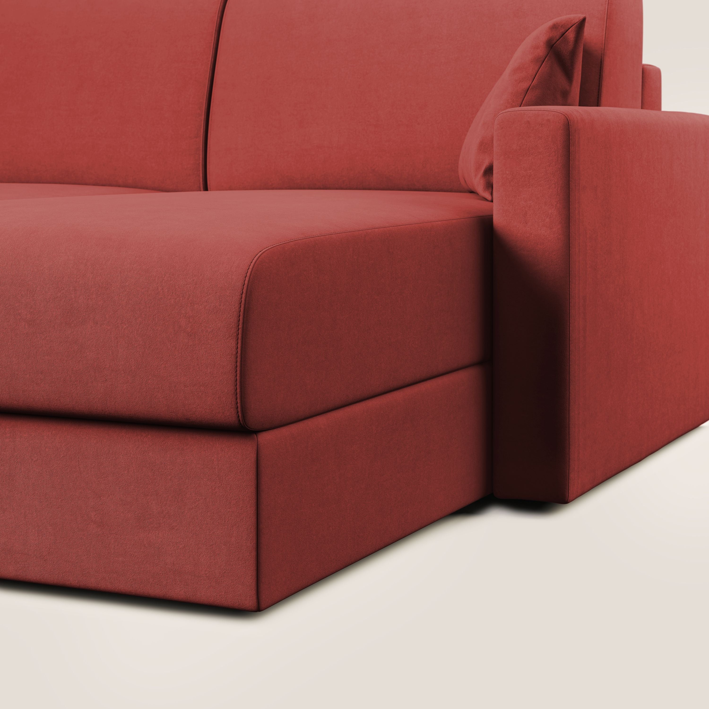 Chris Divano letto angolare con penisola in microfibra smacchiabile T11 - divani.store
