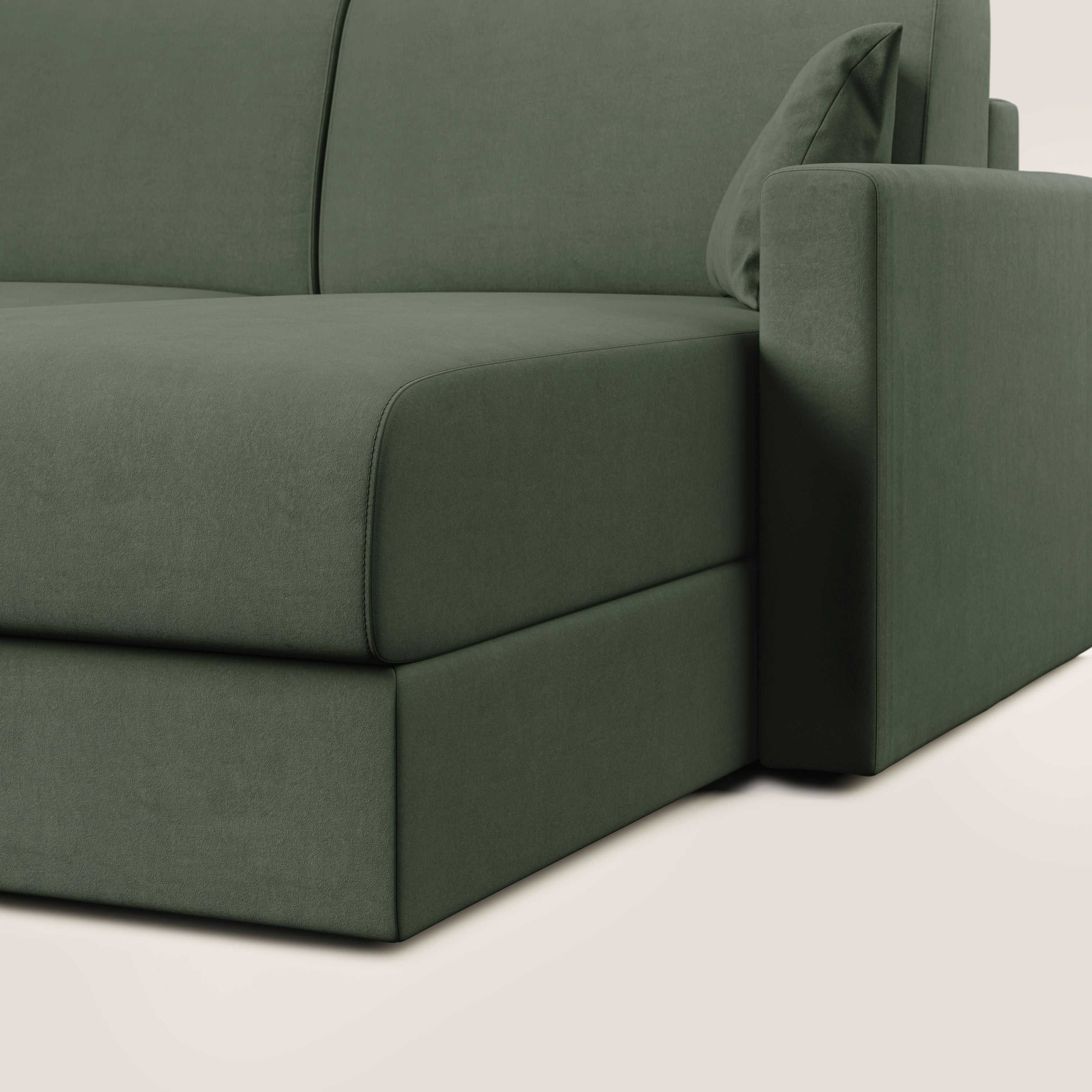 Chris Divano letto angolare con penisola in microfibra smacchiabile T11 - divani.store