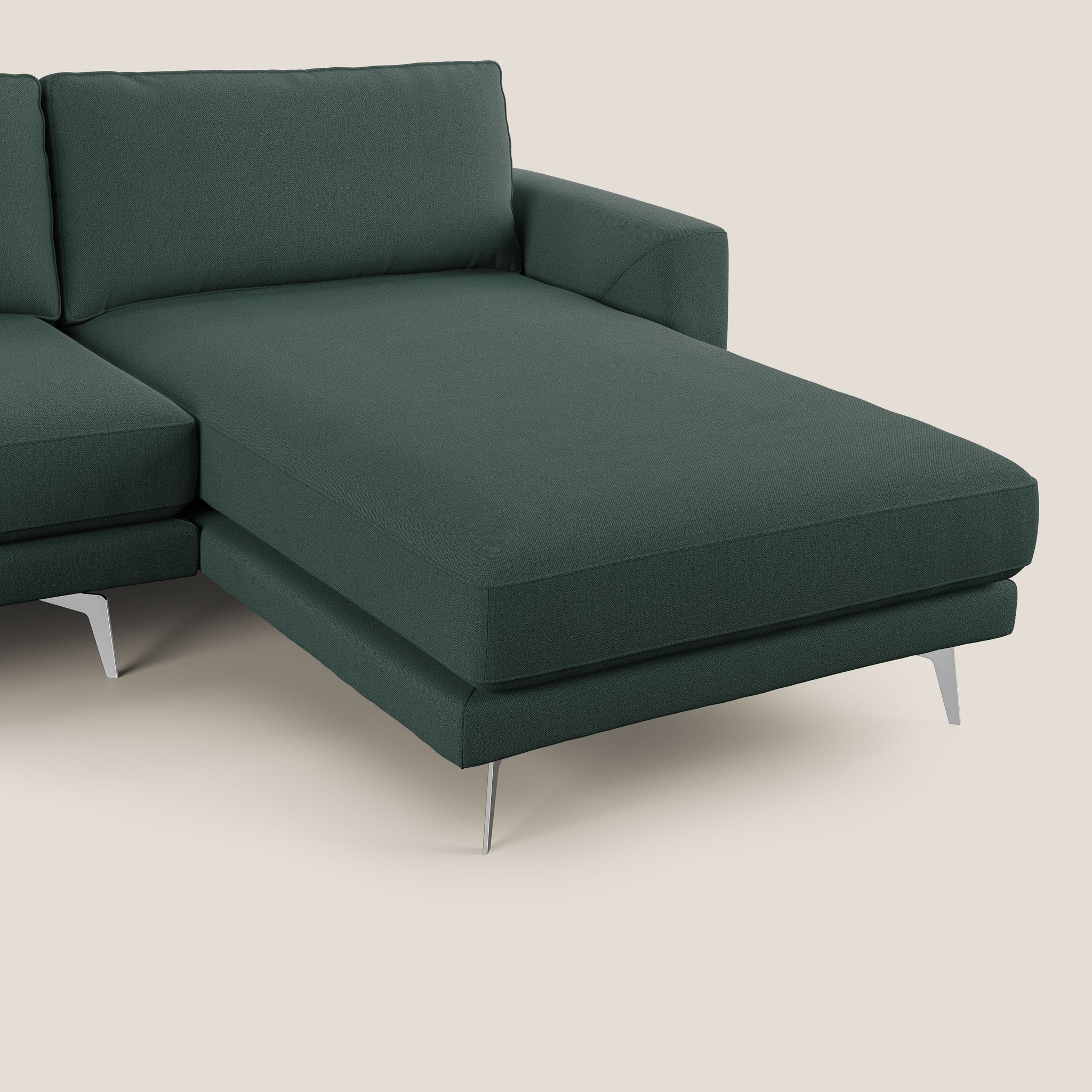 Dorian divano moderno angolare con penisola in tessuto morbido antimacchia T05